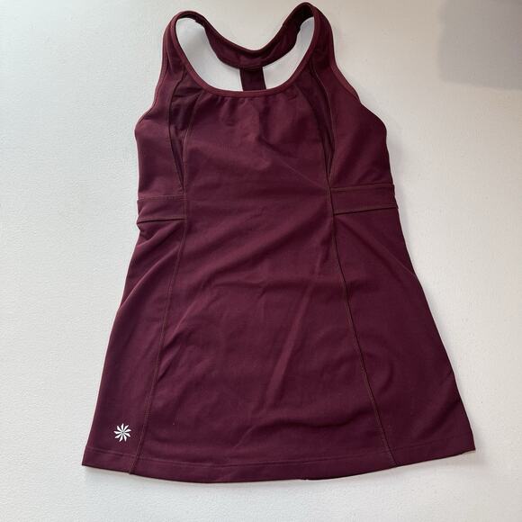 Athleta T Strap Plum Stunner Top Size XS Burgundy - Picture 2 of 8
